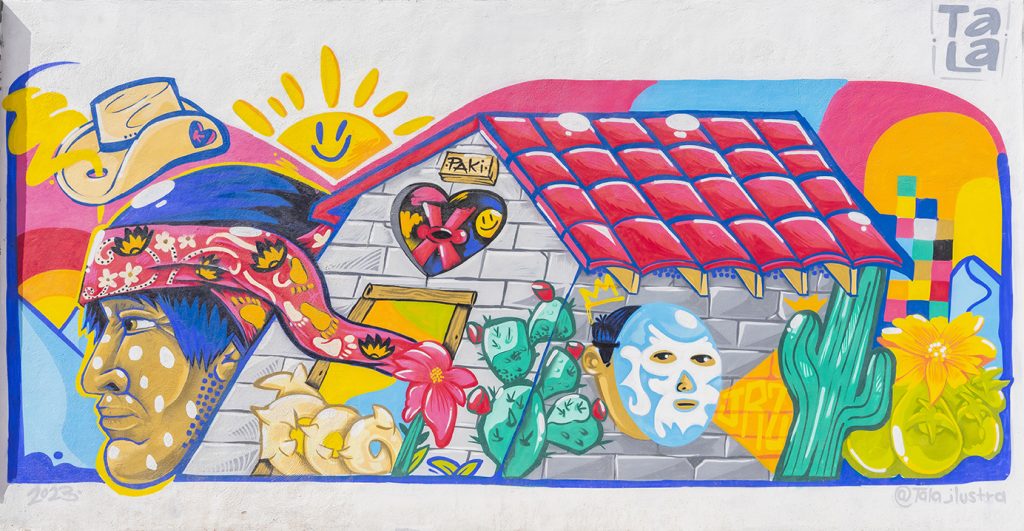 Mural con elementos rarámuris